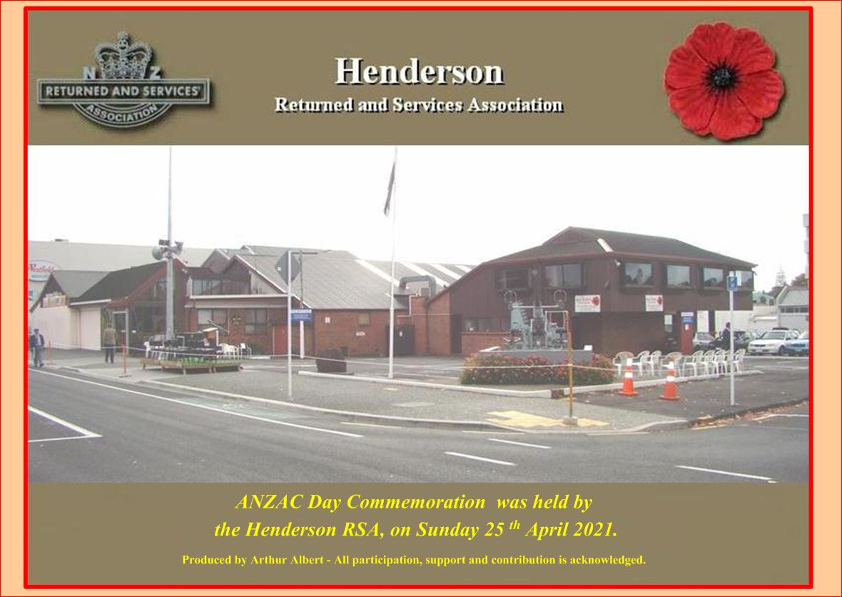 ANZAC Day 2021 Henderson RSA